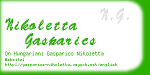 nikoletta gasparics business card